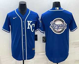 Mens Kansas City Royals Big Logo Light Blue Stitched MLB Cool Base Nike Jersey->kansas city royals->MLB Jersey